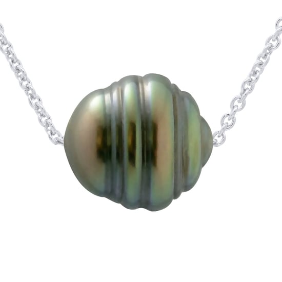 Necklace Real Cultured Tahiti Pearl Circled 10-11 mm