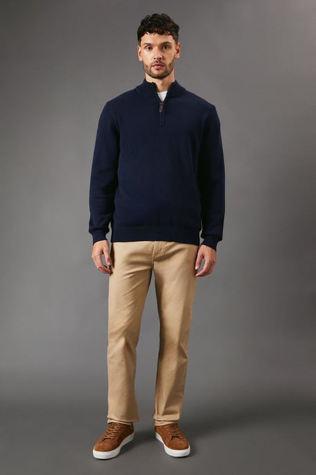 Premium Pure Cotton Half Zip Funnel Jumper