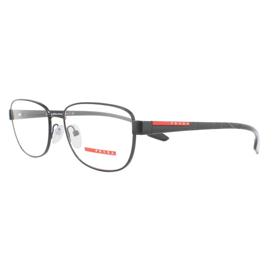 Prada Sport Rectangular Black Rubber Mens  Glasses Frames