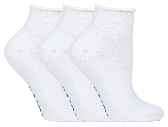 IOMI - 3 Paar Baumwolle gepolstert Diabetiker Socken für geschwollene Füße und Beine - Weiß - Image 1