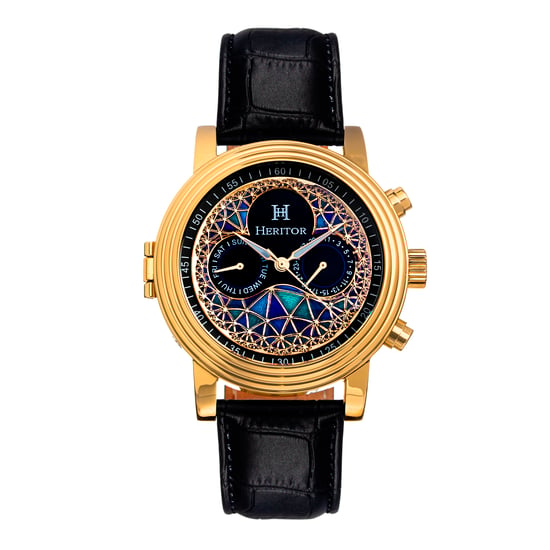 Heritor Automatic Legacy Leather-Band Watch w/Day/Date
