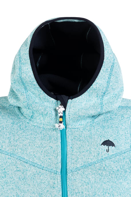 Schmuddelwedda Strickfleecejacke Mädchen TÜRKIS MELANGE-280 - Image 3