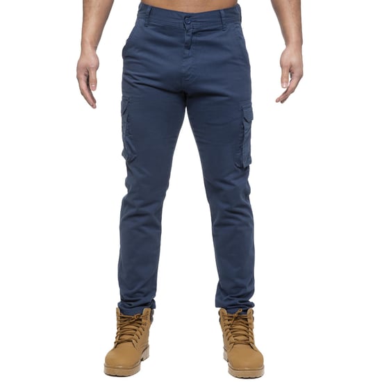 Enzo | Mens Cargo Trousers - Blue