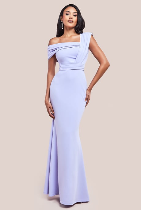 One Shoulder Scuba Maxi Dress