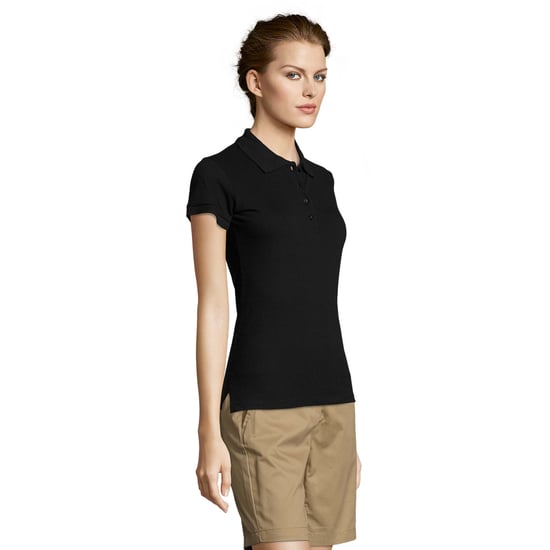 SOLS Womens/Ladies People Pique Kurzarm-Poloshirt aus Baumwolle (Schwarz) - Image 6