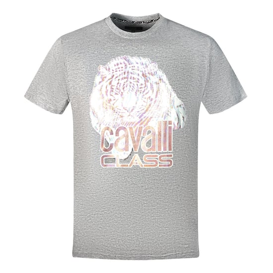 Cavalli Class Großes Tigerlogo Graues T-Shirt - Image 1