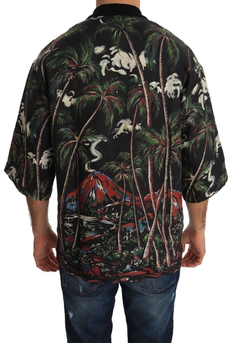 Dolce & Gabbana Schwarzer Vulkan Sizilien Kurzarm T-Shirt - Image 2