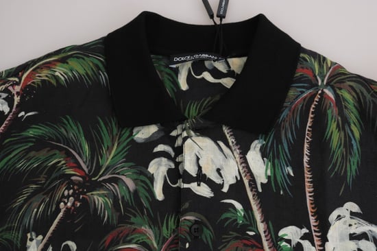 Dolce & Gabbana Schwarzer Vulkan Sizilien Kurzarm T-Shirt - Image 5