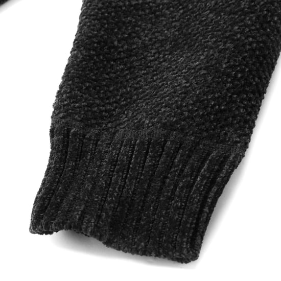 Herren-Cardigan mit Rei?verschluss, Stehkragen und gefuttertem Grobstrickpullover Schwarz - Image 4