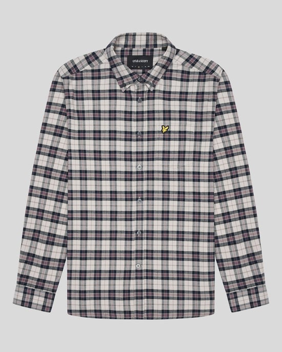 Lyle & Scott Kariertes Flanell-Langarmhemd in Marineblau - Image 5