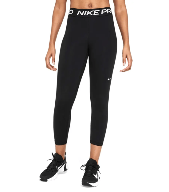Nike Pro Damen Schwarze Hohe Taillierte Crop Leggings - Image 2