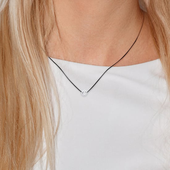 DIADEMA - Necklace - Nylon Black - Real Diamond