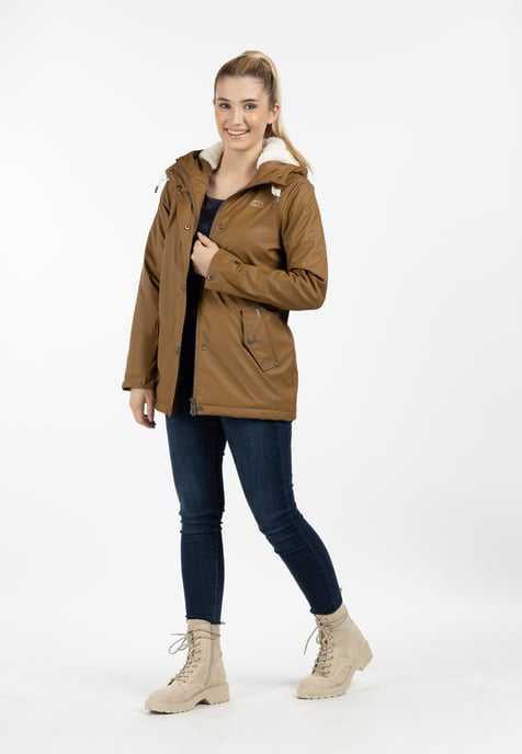 ICEBOUND Regenjacke mit Teddyfutter Damen Dunkelsand - Image 2