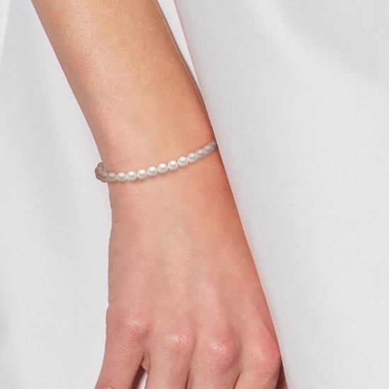 DIADEMA - Bracelet - Real Freshwater Pearls - White - Yellow Gold
