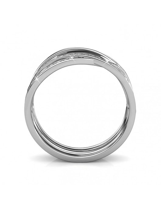 Criss Cross Ring - Silber und Kristall - Image 5