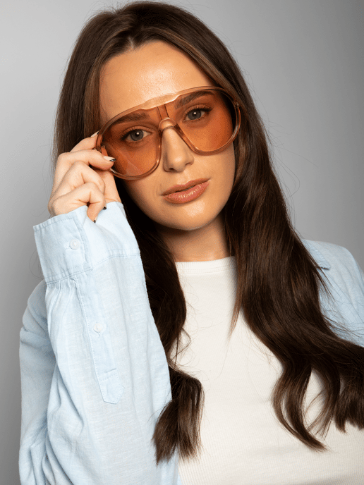 Wave Mask Sunglasses in Champagne