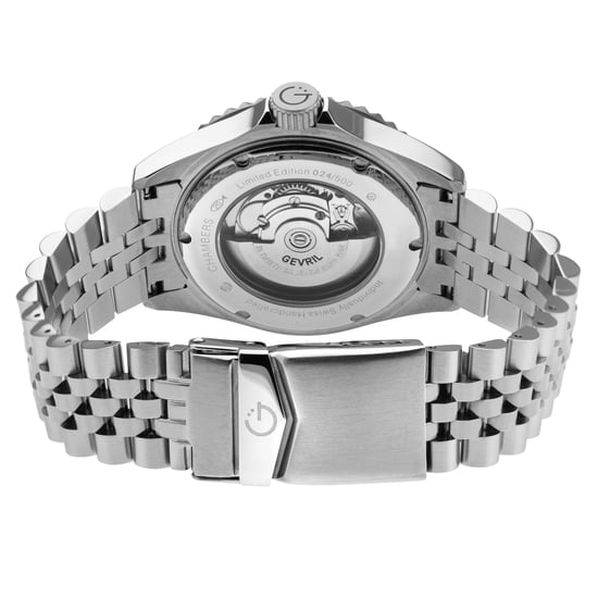 Gevril Herren Kammer 42601 Schweizer Automatik Sellita SW200 blau Zifferblatt Datum Edelstahl Uhr - Image 2