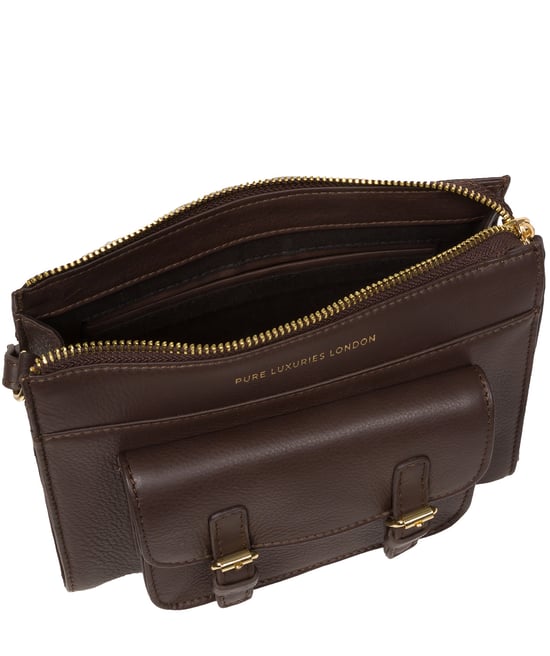 'Monica' Hot Fudge Nappa Leather Cross Body Bag