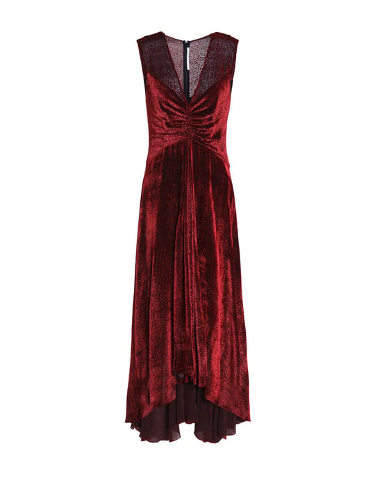 Rosetta Getty Maroon Velvet Full Length Dress