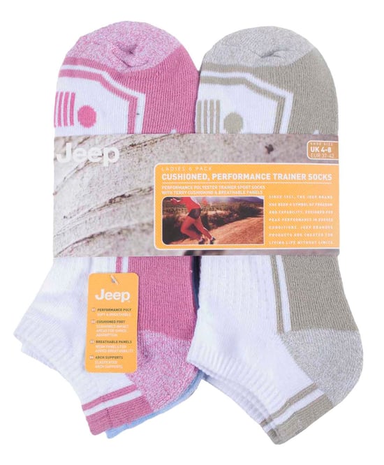 JEEP - 6 Paar Damen Performance Poly Low Knöchel Länge Trainer Socken - Image 2