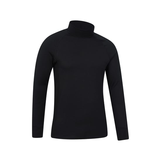 Mountain Warehouse Herren Summit Merino Wolle Funnel Neck Thermo-Oberteil (Schwarz) - Image 3