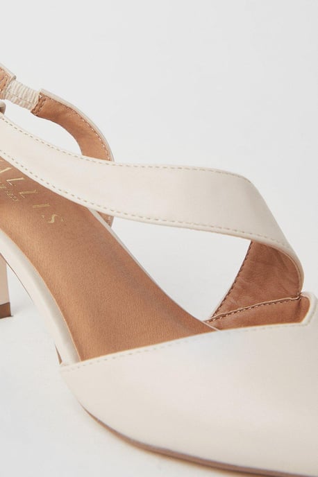 Evelyn Asymmetric Slingback Kitten Heel Court Shoes - Image 4