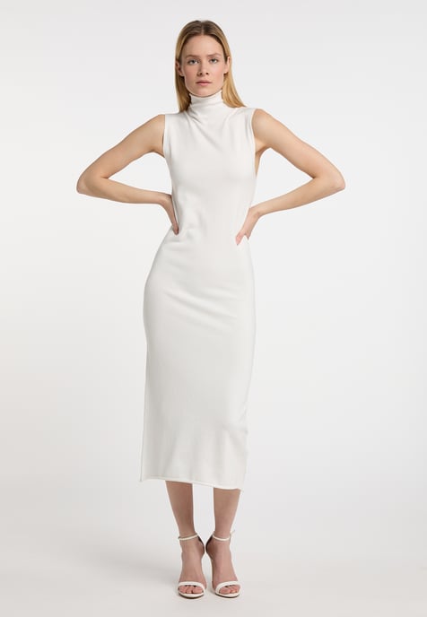 Dreimaster Strickkleid Damen Wollweiss - Image 2