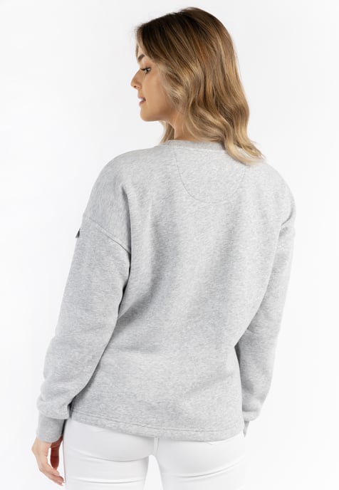 Dreimaster Oversize Sweatshirt Damen Hellgrau Melange - Image 3