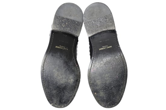 Saint Laurent Army Schnürstiefel mit Nieten aus schwarzem Leder - Image 6