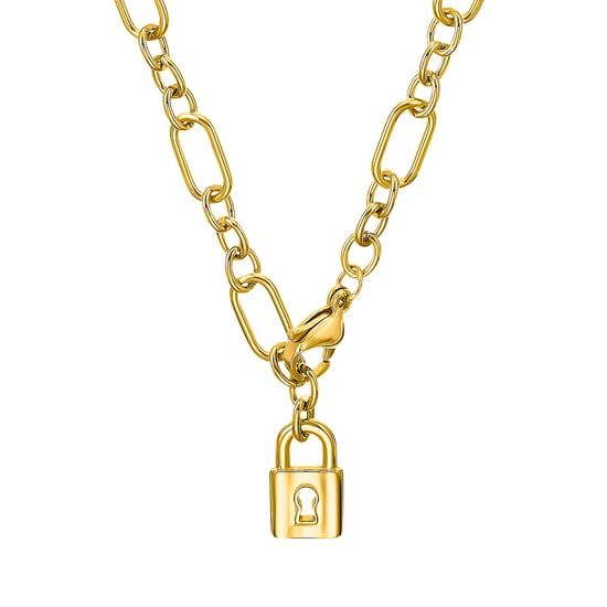 s.Oliver chain with pendant for ladies, stainless steel | lock