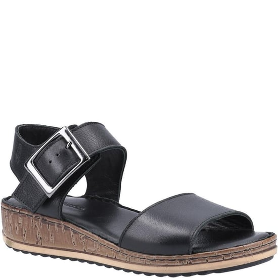 Hush Puppies Damen/Damen Ellie Leder-Keilsandalen (Schwarz) - Image 1