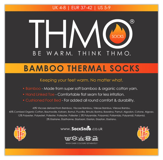 Bambus-Thermosocken für den Winter | THMO | Herren- & Damengrößen | Warme dicke Bambussocken - Braun - Image 2