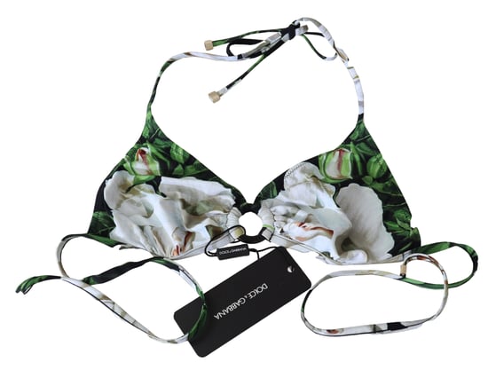 Dolce & Gabbana Women's Multicolor Floral Print Halter Swimwear Bikini Top