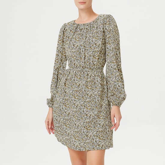 Kurzes Kleid mit Gummizug und Blumendruck - Image 5
