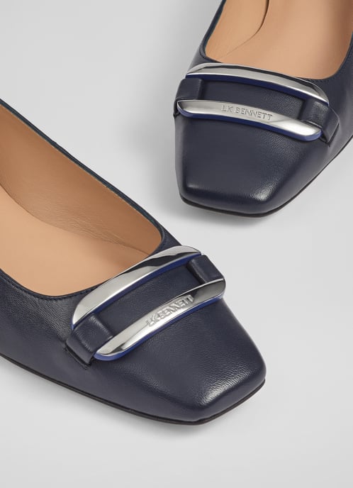LK Bennett Cayden Flats, Navy