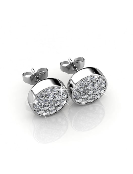 Runde Ohrringe - Silber und Kristall - Image 3