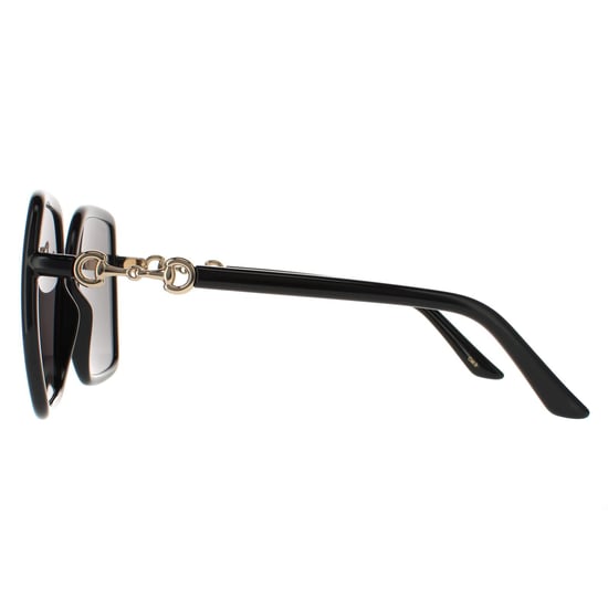 Gucci Quadrat Damen Schwarz und Gold Graue Sonnenbrille - Image 3