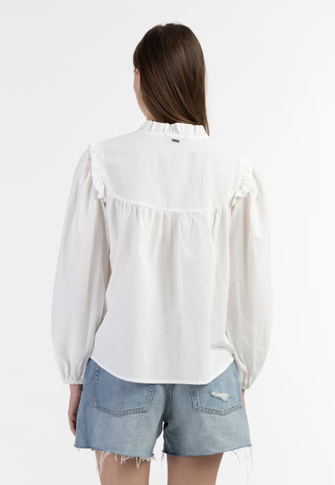 Dreimaster Bluse Damen Wollweiß - Image 4