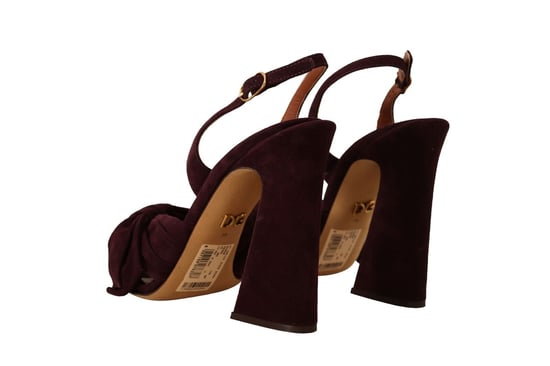 Dolce & Gabbana Damen Dunkelviolette Wildleder Sandalen mit Knöchelriemen - Image 3