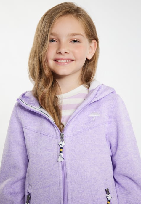 Schmuddelwedda Strickfleeceblouson für Mädchen Mädchen (Kids) Helllavendel-Melange - Image 5