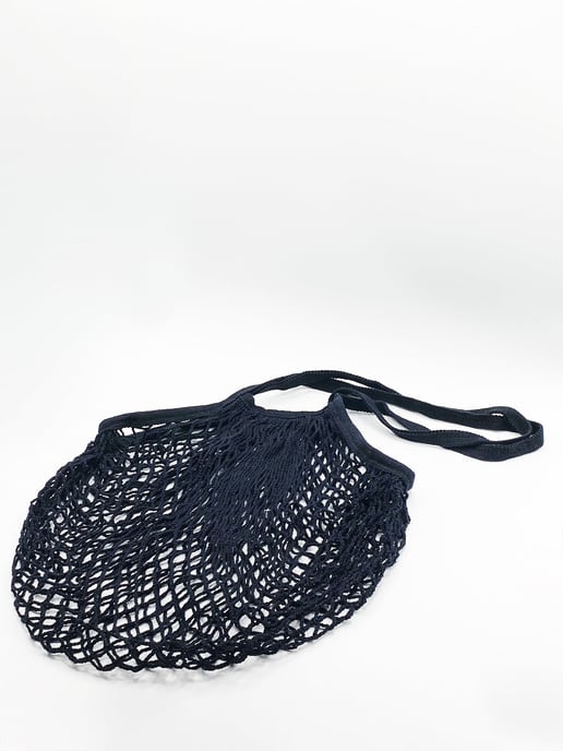 Cotton Net Bag in Black - Image 3