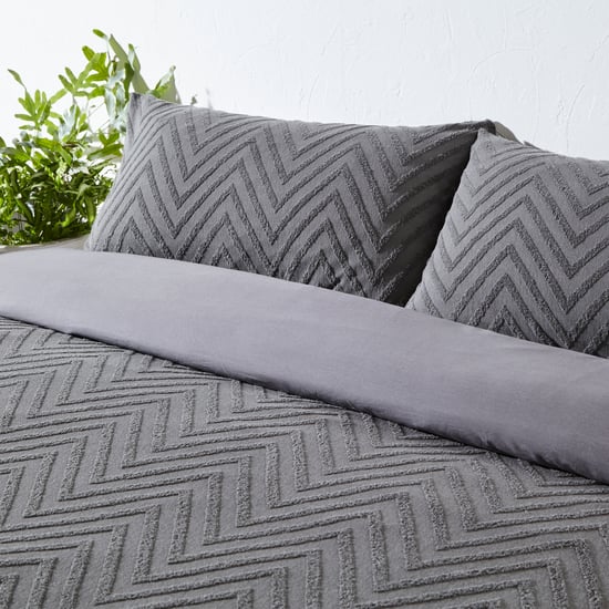 Minimalistisches Chevron-Zickzack-Tuft-Bettbezug-Set - Image 2