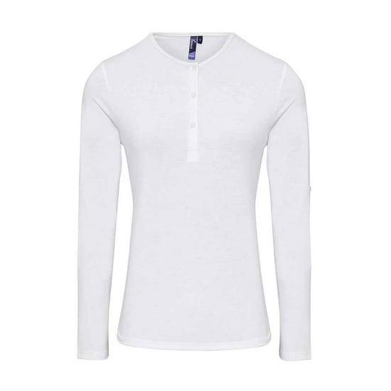 Premier Womens/Ladies Long John Plain Roll Sleeve T-Shirt (Weiß) - Image 1
