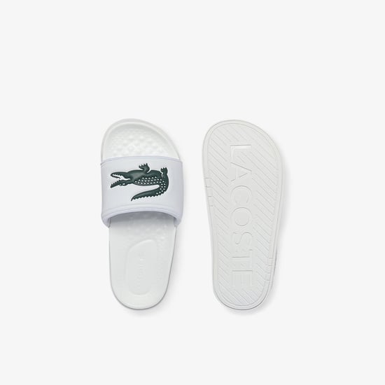 Women's Lacoste Croco Dualsite Sliders in White