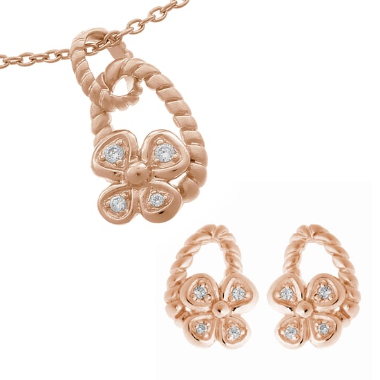 Orphelia Damen 925 Sterling Silber Set: Kettenanhänger + Ohrringe - Rosé SET-6020/1 - Image 1