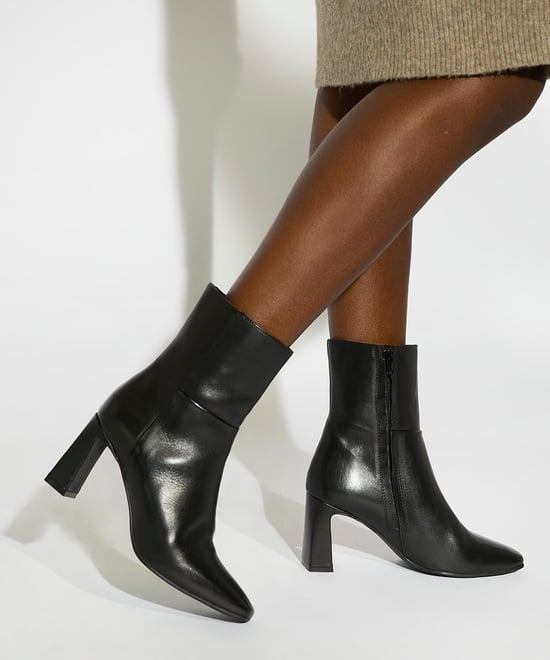 Dune Ladies Orlie - Leather Flare-Heel Ankle Boots - Image 3