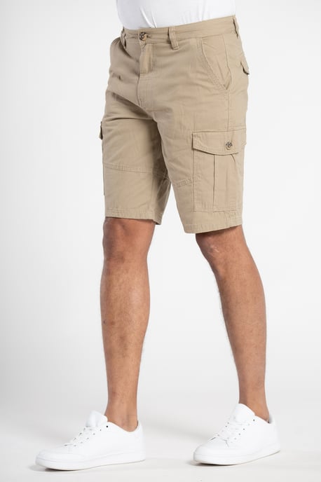 Stone Cotton Cargo Shorts