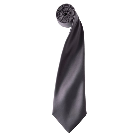 Premier Herrenkrawatte aus Satin (schmale Klinge) (dunkelgrau) - Image 1
