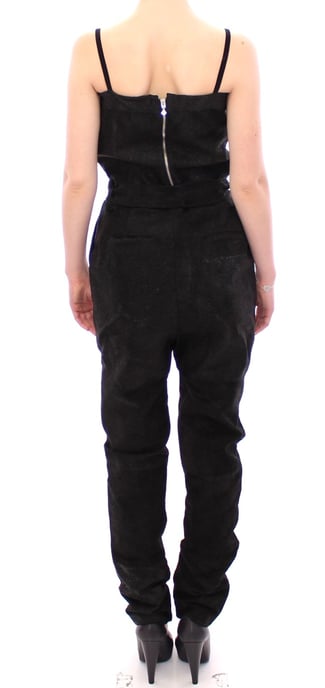 La Maison du Couturier Damen Schwarzer Leder-Jumpsuit - Image 3
