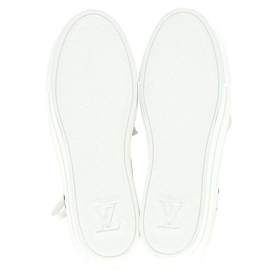 Louis Vuitton Monogram Mesh Akzent Low-Top Sneakers aus weißem Leder - Image 3
